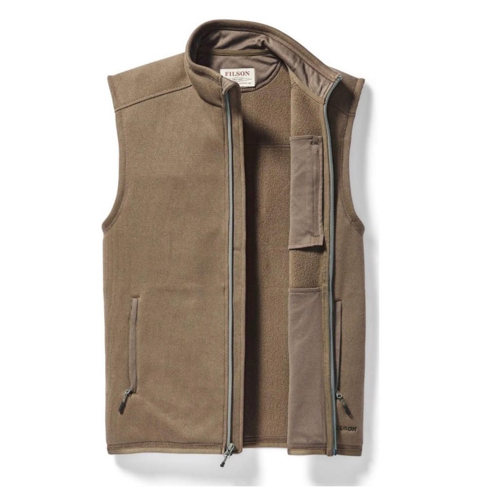 Filson Ridgeway Fleece Vest Polartec Field Olive Full Zip Men's S